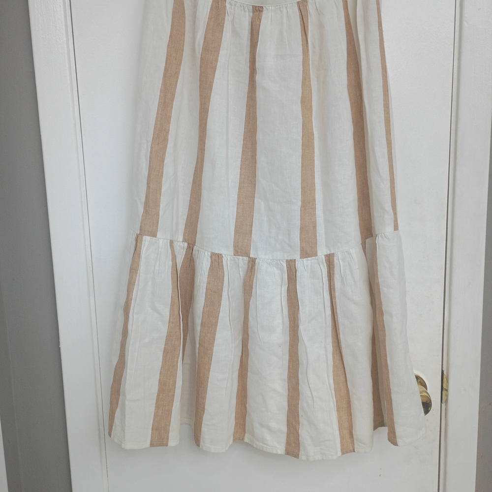 Madewell Beige and White Striped A-Line Skirt - Picture 4 of 8